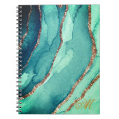 Customize Gold Teal Blue Marble Journal Notebook Notizblock (Vorderseite)