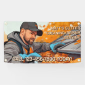 Customize Gutter Cleaning Repair Service Fence Banner (Horizontal)