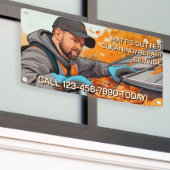 Customize Gutter Cleaning Repair Service Fence Banner (Äußeres Gebäude)