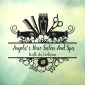 Customize Hair Salon And Spa Black  Window Cling Fensteraufkleber (Blatt 3)