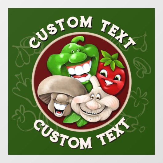 CUSTOMIZE Happy Italian Food Restaurant Küche Fensteraufkleber (Blatt)