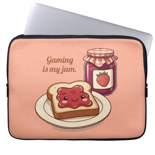 [Customize] is my jam - cute jam and toast cartoon Laptopschutzhülle (Vorderseite)