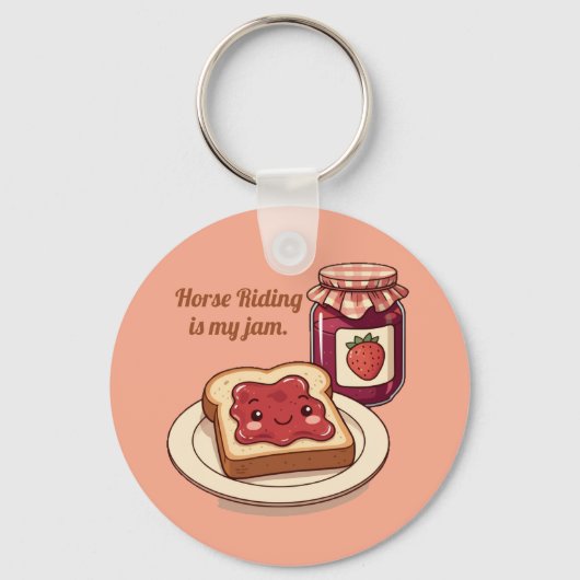 [Customize] is my jam - cute jam and toast cartoon Schlüsselanhänger (Vorderseite)