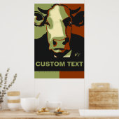 CUSTOMIZE IT Camo Pop Art Cow Poster (Küche)