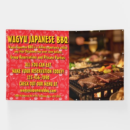 Customize Japanese Barbecue Large Promotional Banner (Horizontal)
