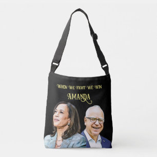 Customize Kamala Harris Tim Walz 2024 Tote Bag Tragetaschen Mit Langen Trägern