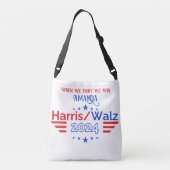 Customize Kamala Harris Tim Walz 2024 Tote Bag Tragetaschen Mit Langen Trägern (Rückseite)