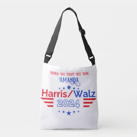 Customize Kamala Harris Tim Walz 2024 Tote Bag Tragetaschen Mit Langen Trägern (Vorderseite)