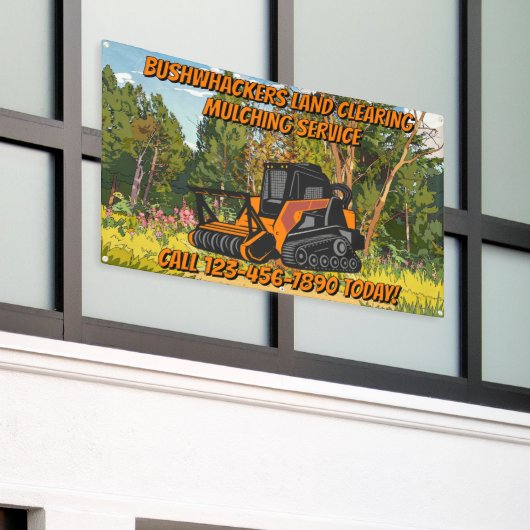 Customize Land Clearing Mulching Service Business Banner (Äußeres Gebäude)