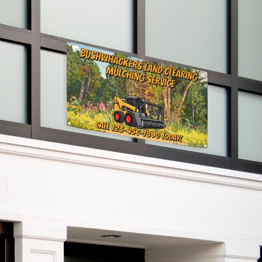 Customize Land Clearing Mulching Service Business  Banner (Äußeres Gebäude)