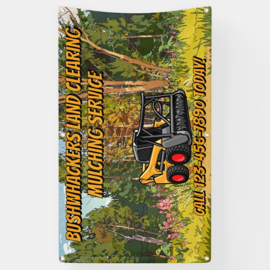 Customize Land Clearing Mulching Service Business  Banner (Vertikal)
