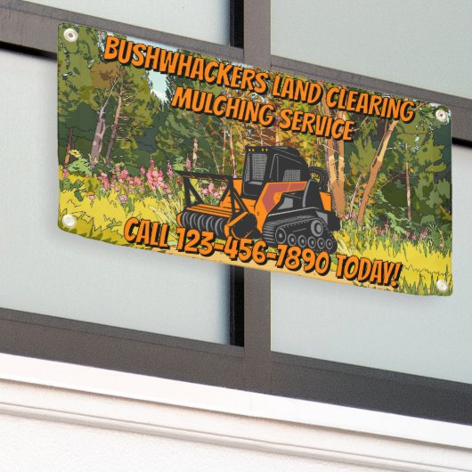 Customize Land Clearing Mulching Service Business Banner (Äußeres Gebäude)