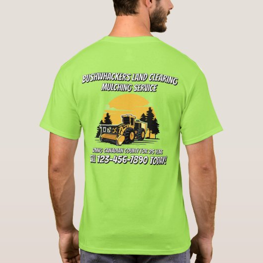 Customize Land Clearing Mulching Service Business T-Shirt (Rückseite)