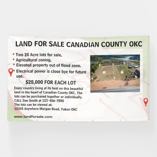 Customize Land Lot Property For Sale Logo Agent Banner (Horizontal)
