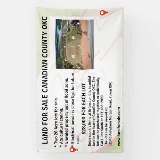 Customize Land Lot Property For Sale Logo Agent Banner (Vertikal)