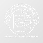 Customize Laundromat Room Wash Fold Business Fensteraufkleber (Blatt)
