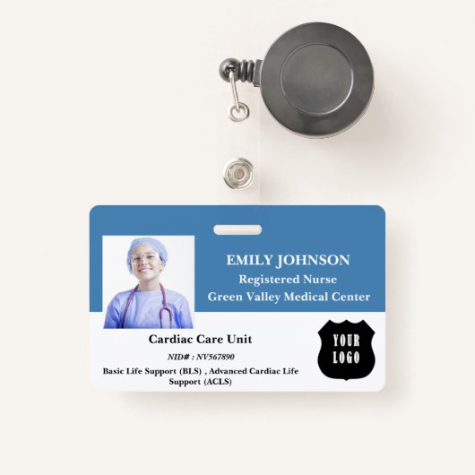 Customize Logo Registered Nurse Ausweis (Vorderseite mit Rechteck)