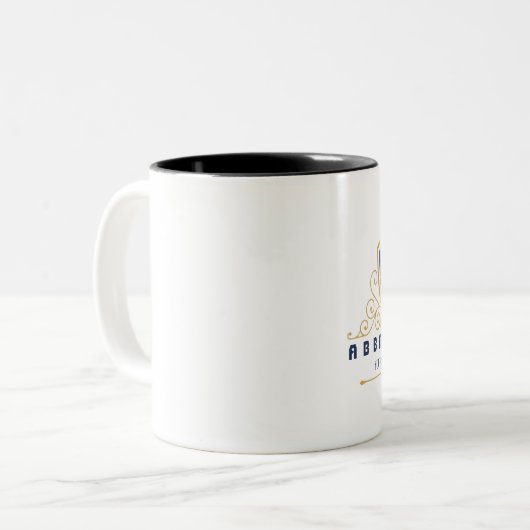 Customize Luxury hotel business or restaurant logo Zweifarbige Tasse (Vorderseite Links)