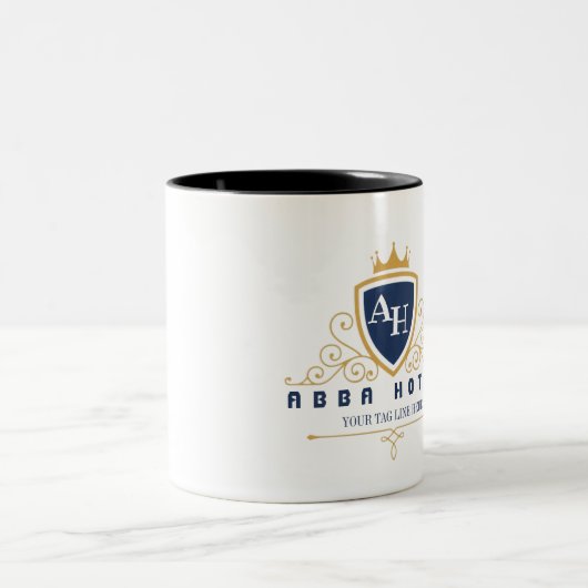 Customize Luxury hotel business or restaurant logo Zweifarbige Tasse (Mittel)