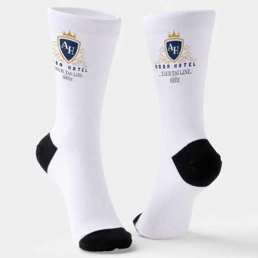 Customize Luxury hotel business orrestaurant logo Socken (Gewinkelt)