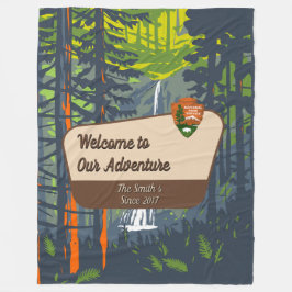 Customize Marymere Falls Family Camping Adventure Fleecedecke