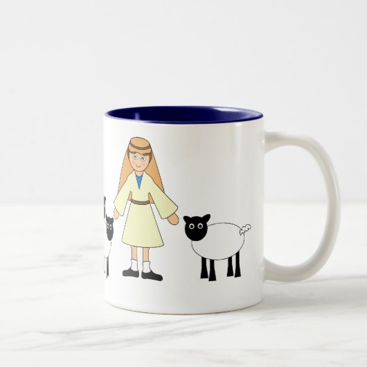 Customize Me - Kinderkrippe-Hirtenjunge Zweifarbige Tasse (Rechts)