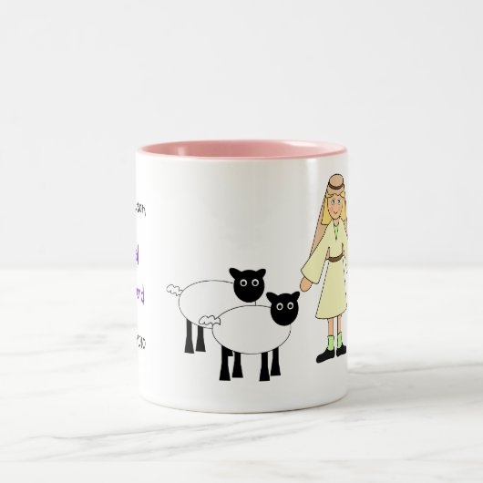 Customize Me - Kinderkrippe-Hirtenmädchen Zweifarbige Tasse (Mittel)