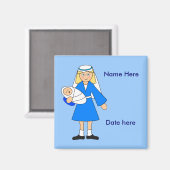 Customize Me - Kinderkrippen Mary und baby Magnet (Vorderseite/Rückseite)