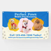 Customize Mobile Pet Grooming Promotional Fence Banner (Horizontal)