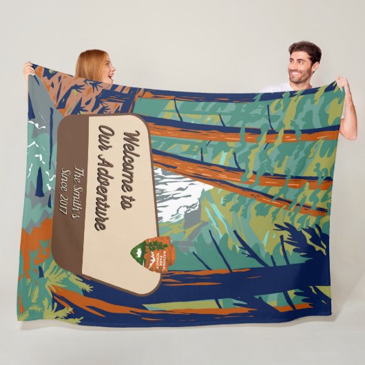 Customize Moran State Park Family Camping Adventur Fleecedecke (Beispiel)