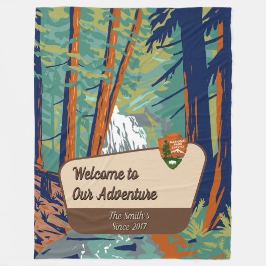 Customize Moran State Park Family Camping Adventur Fleecedecke (Vorderseite)