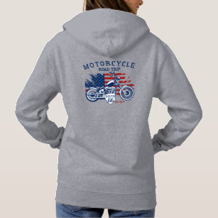 Customize Motorrad Road Trip Route 66 USA Flag Hoodie