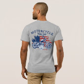 Customize Motorrad Road Trip Route 66 USA Flag T-Shirt (Schwarz voll)