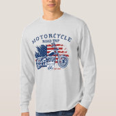 Customize Motorrad Road Trip Route 66 USA Flag T-Shirt (Vorderseite)