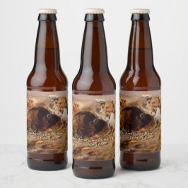 Customize Native American Buffalo Hunt im Detail Bierflaschenetikett