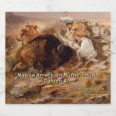 Customize Native American Buffalo Hunt im Detail Bierflaschenetikett (Einzelnes Label)