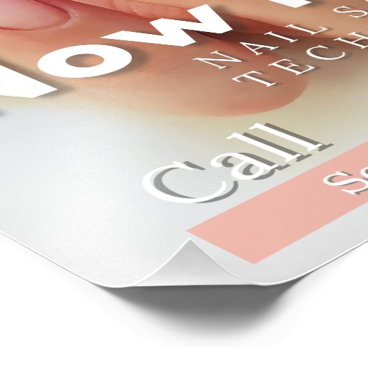 Customize Now Hiring Nail Salon Technician Pink Fotodruck (Ecke)