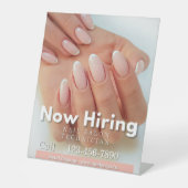 Customize Now Hiring Nail Salon Technician Pink Sockelschild (Vorderseite)