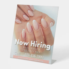 Customize Now Hiring Nail Salon Technician Pink Sockelschild
