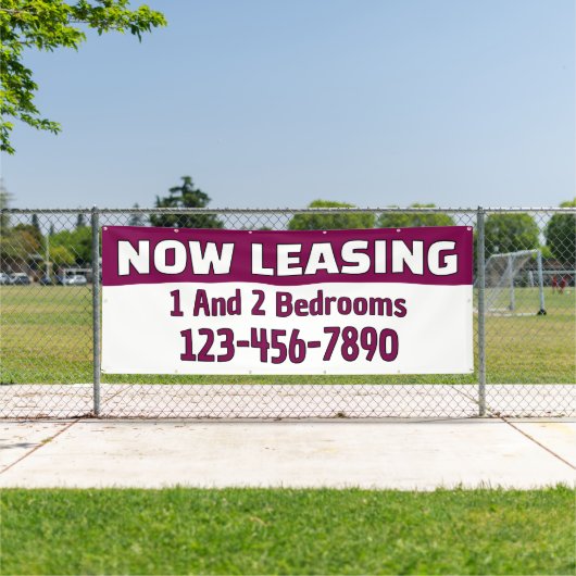 Customize Now Leasing 1 And 2 Bedrooms Banner (InSitu)