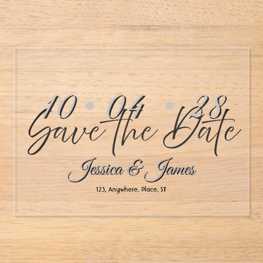 Customize  Personalized Save the Date Acryleinladungen (Vorderseite)