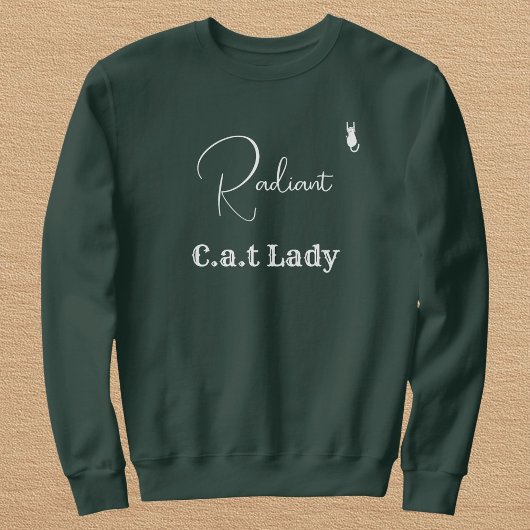 Customize Pet Lover Green And White Script Cat Mom Sweatshirt