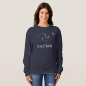 Customize Pet Lover Navy Blue White Script Cat Mom Sweatshirt (Vorne ganz)