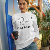 Customize Pet Lover White And Black Script Cat Mom Sweatshirt