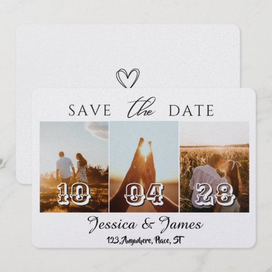 Customize Photo Personalized Save the Date (Vorne/Hinten)