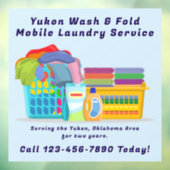 Customize Pickup Dropoff Wash Fold Laundry Service Fensteraufkleber (Blatt 3)