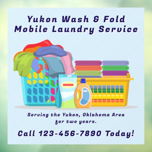 Customize Pickup Dropoff Wash Fold Laundry Service Fensteraufkleber (Blatt 3)