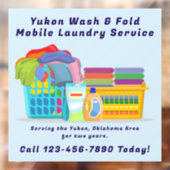 Customize Pickup Dropoff Wash Fold Laundry Service Fensteraufkleber (Blatt 2)