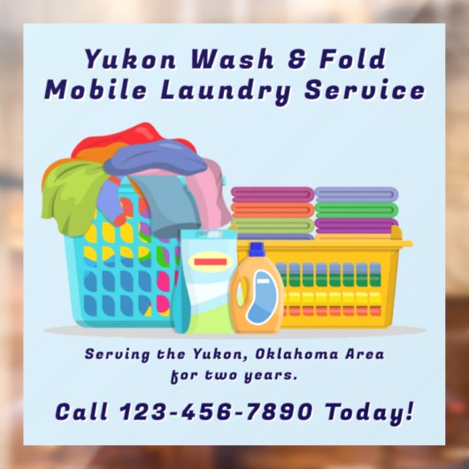 Customize Pickup Dropoff Wash Fold Laundry Service Fensteraufkleber (Blatt 2)