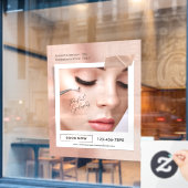 Customize Pink Elegant Aesthetic Eyelash Extension Fensteraufkleber (Café-Fenster)